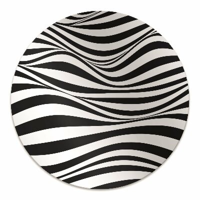 Office chair mat Black and white waves