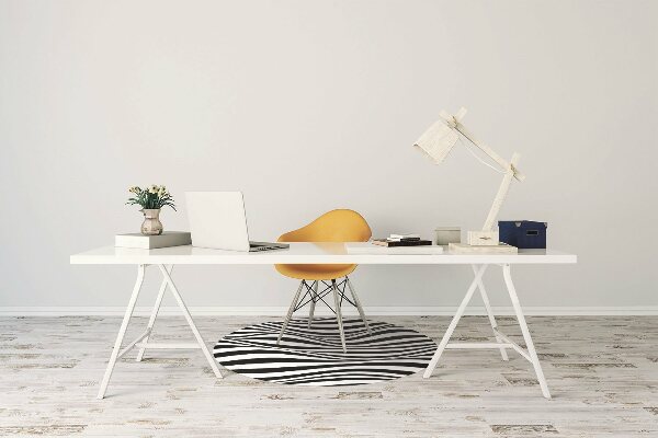 Office chair mat Black and white waves