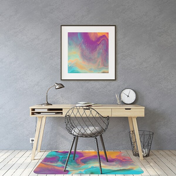 Office chair floor protector colorful patterns