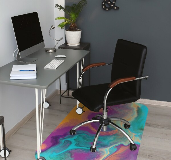 Office chair floor protector colorful patterns