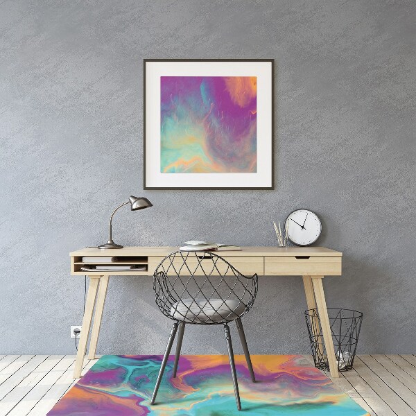 Office chair floor protector colorful patterns