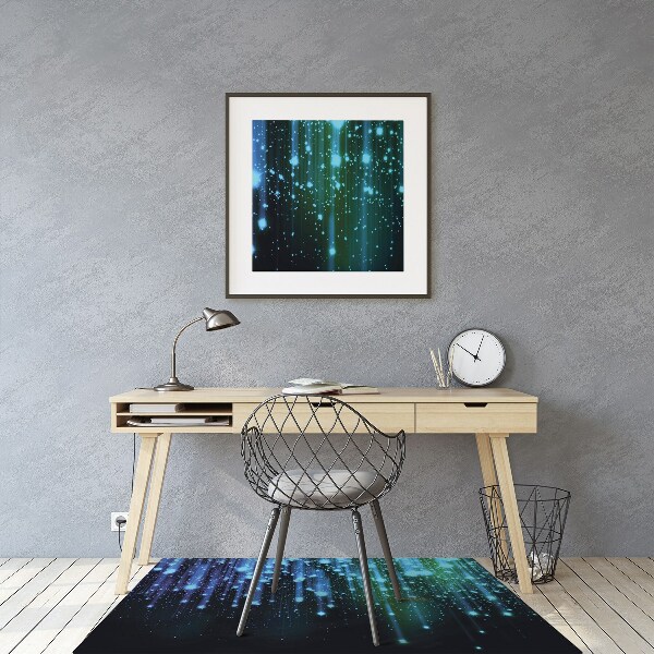 Chair mat blue particles