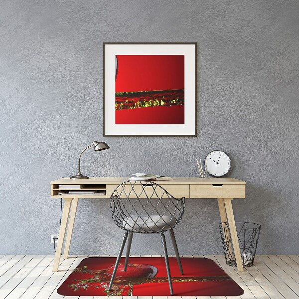 Office chair mat red apple