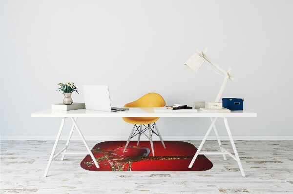 Office chair mat red apple