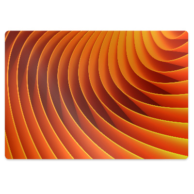 Office chair mat orange waves
