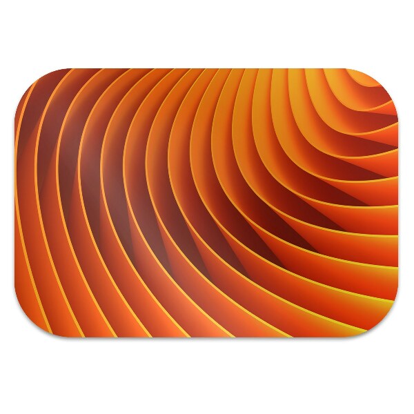 Office chair mat orange waves