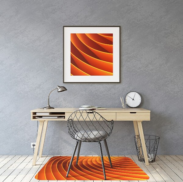 Office chair mat orange waves
