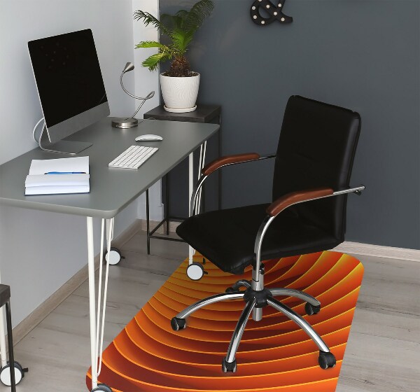Office chair mat orange waves