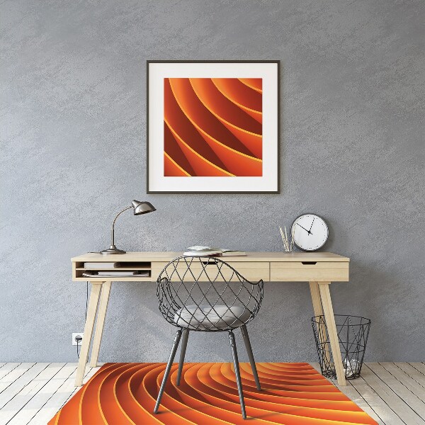 Office chair mat orange waves