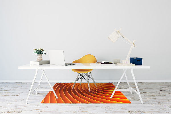 Office chair mat orange waves