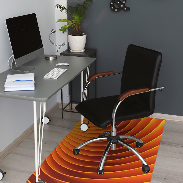 Office chair mat orange waves