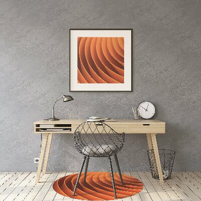 Office chair mat orange waves
