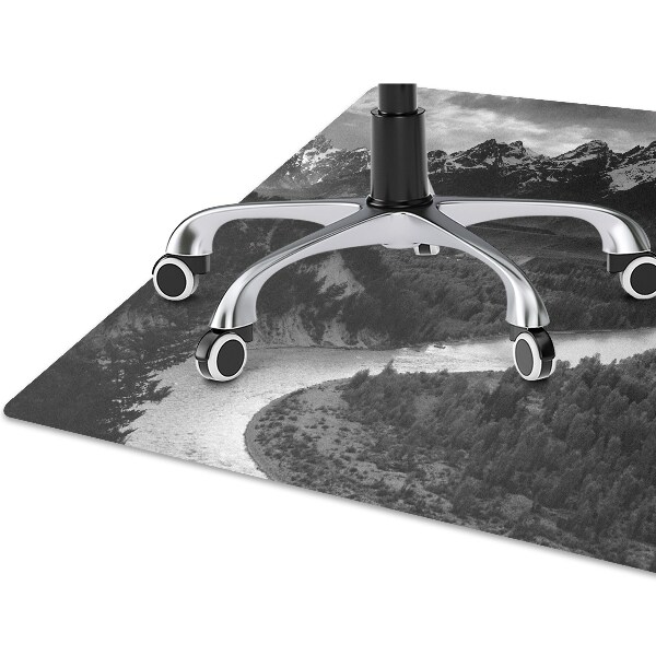 Desk chair mat dark mountains