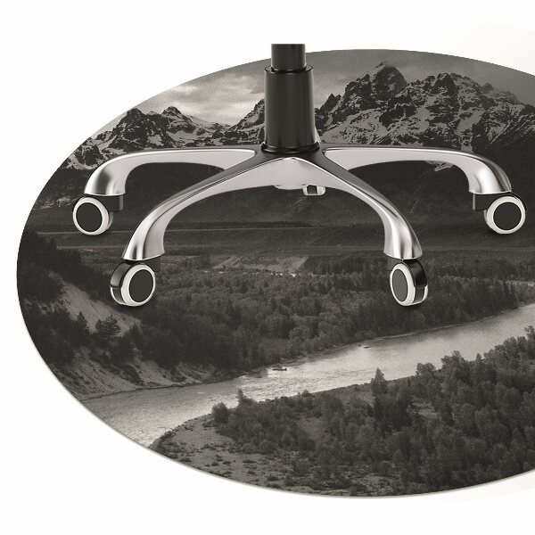 Desk chair mat dark mountains