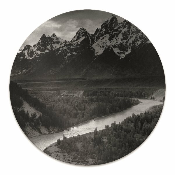 Desk chair mat dark mountains
