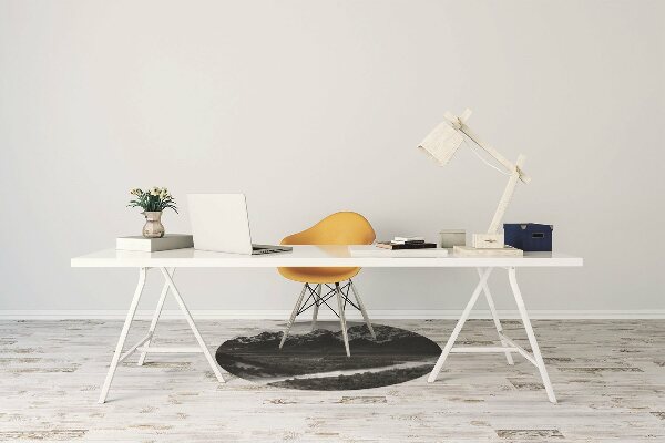 Desk chair mat dark mountains