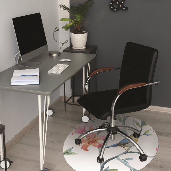 Office chair mat flowers