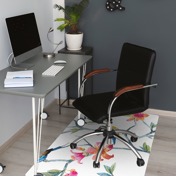 Office chair mat flowers