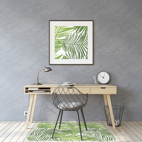 Office chair floor protector palm leaves
