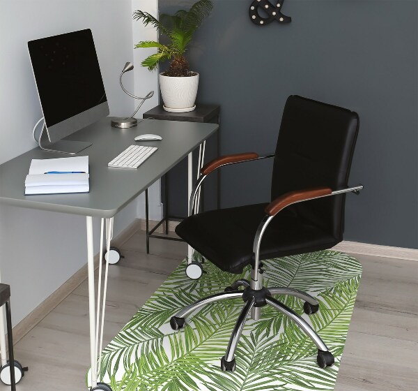 Office chair floor protector palm leaves