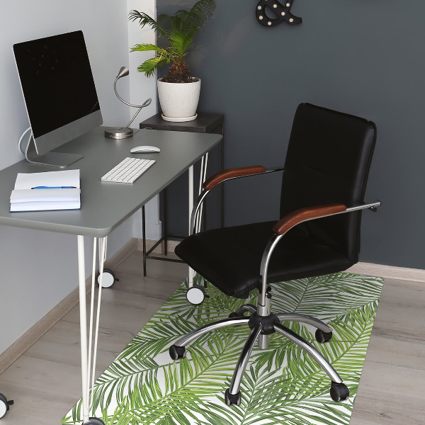 Office chair floor protector palm leaves
