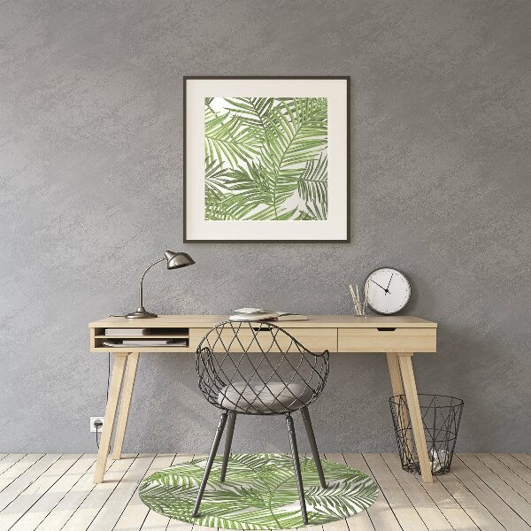 Office chair floor protector palm leaves
