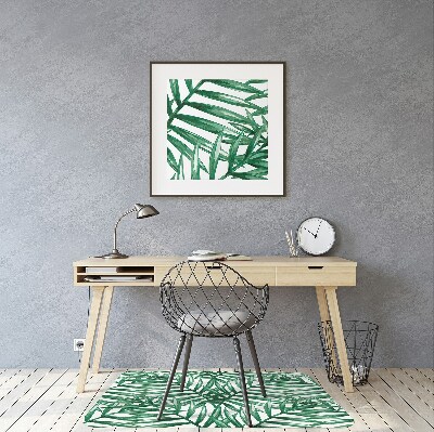 Office chair mat tropical leaves