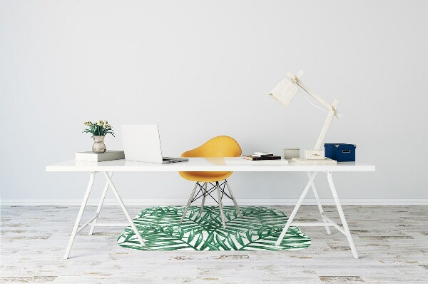 Office chair mat tropical leaves