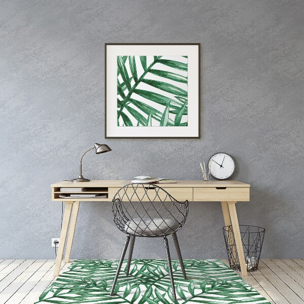 Office chair mat tropical leaves