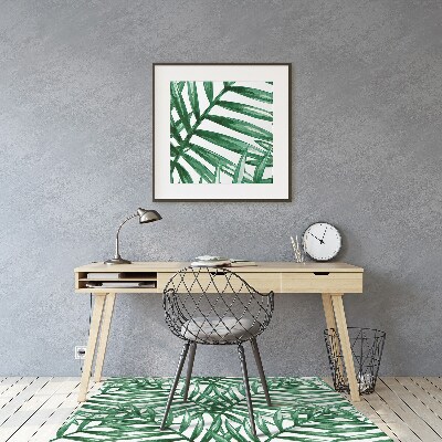 Office chair mat tropical leaves