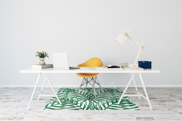 Office chair mat tropical leaves