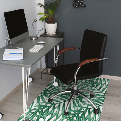 Office chair mat tropical leaves