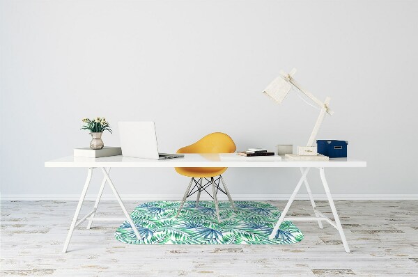 Office chair mat painted leaves