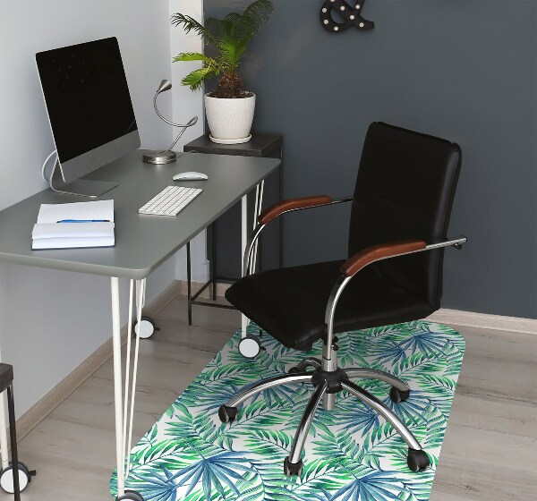 Office chair mat painted leaves
