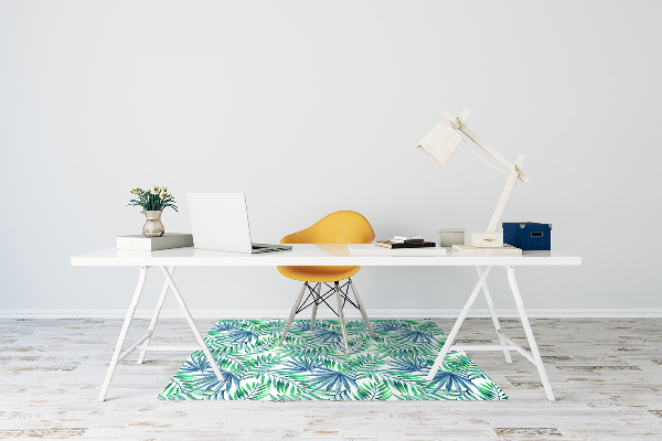 Office chair mat painted leaves