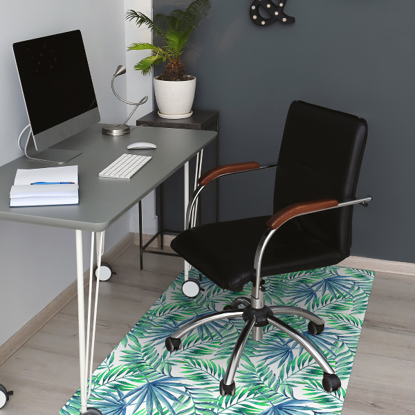 Office chair mat painted leaves