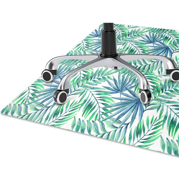 Office chair mat painted leaves