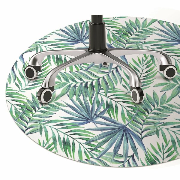 Office chair mat painted leaves