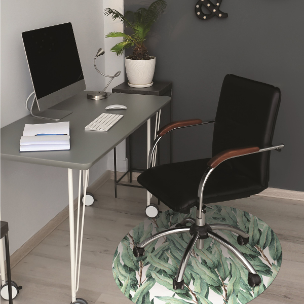 Office chair mat painted leaves