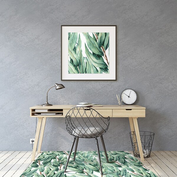 Office chair mat painted leaves