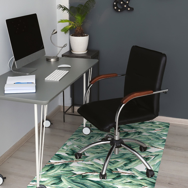 Office chair mat painted leaves