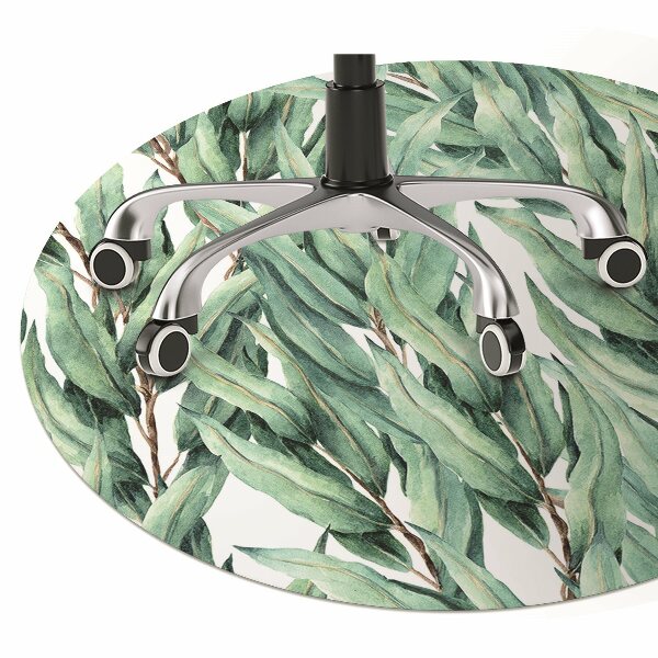 Office chair mat painted leaves