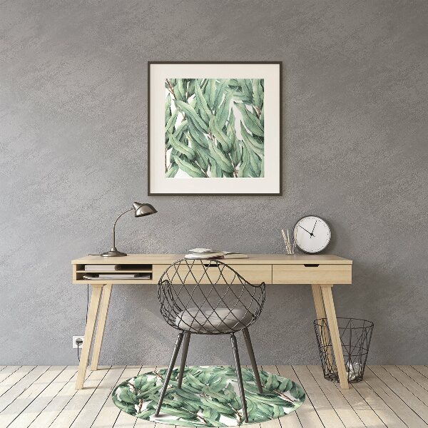 Office chair mat painted leaves