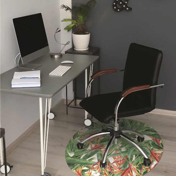 Office chair mat exotic flowers