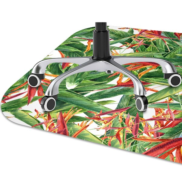 Office chair mat exotic flowers