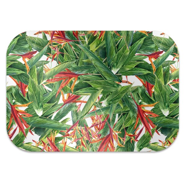 Office chair mat exotic flowers