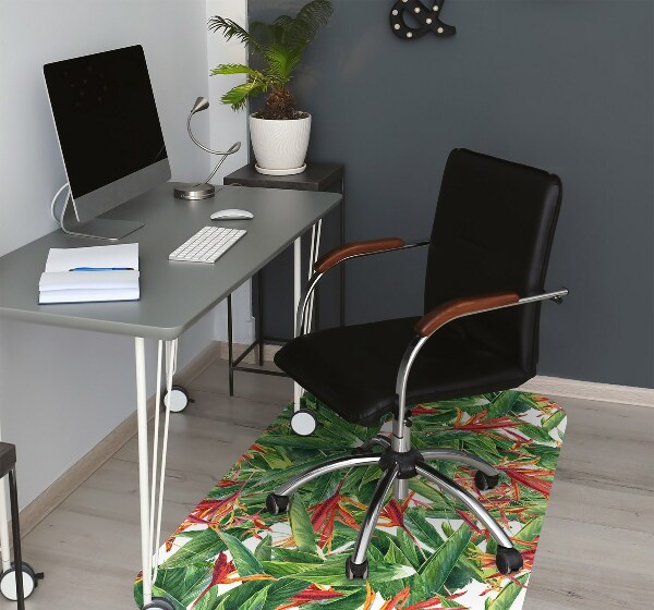 Office chair mat exotic flowers