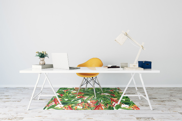 Office chair mat exotic flowers