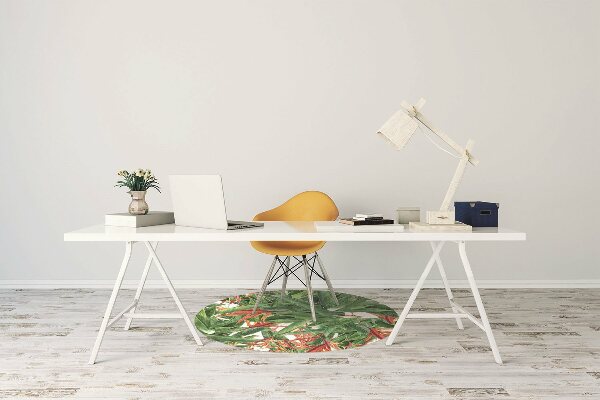 Office chair mat exotic flowers