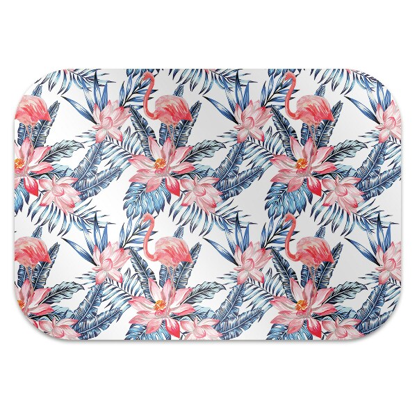 Chair mat floor panels protector painted flamingo